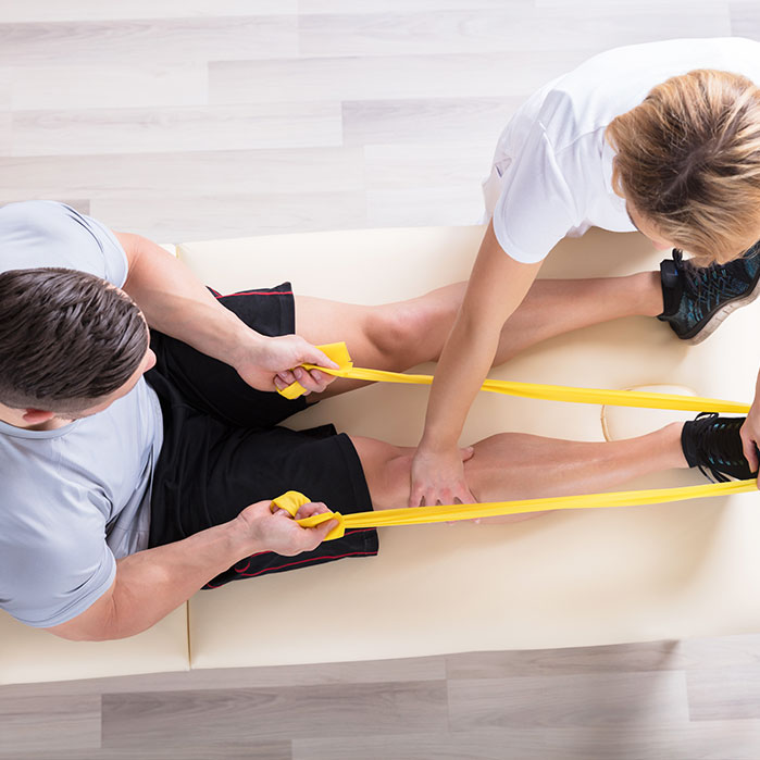 patient getting physical rehabilitation for auto accident injury in Addison